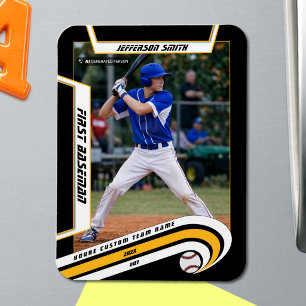 Baseball Keepsakes Lively Yellow Black Custom Magnet