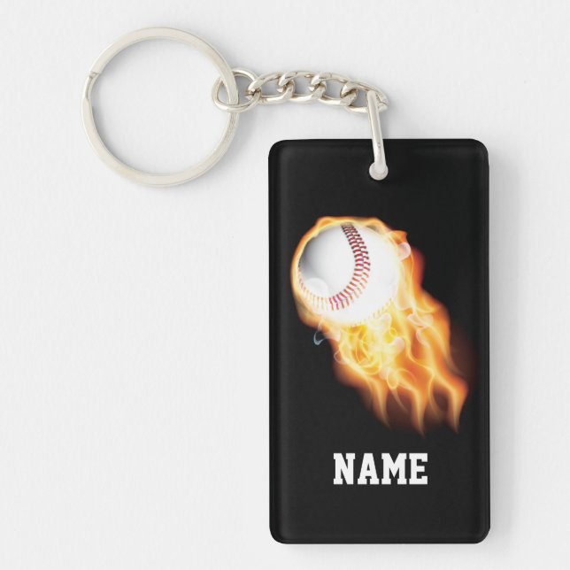 Baseball Keychains with NAME or YEAR and TEAM NAME (Front)