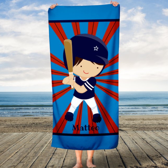 Baseball Kid Custom Bath Towel for Boys (Creator Uploaded)