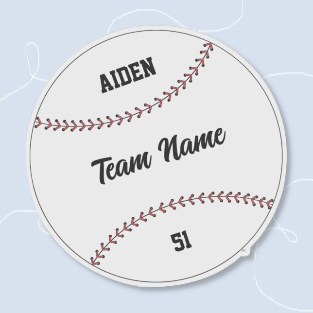 Baseball Kid Team Name Number Vinyl Sticker (Personalized kid baseball vinyl sticker)