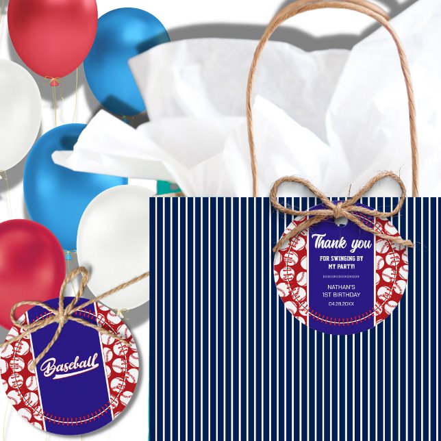 Baseball Kid's Birthday Party Thank You Favour Tag (Creator Uploaded)