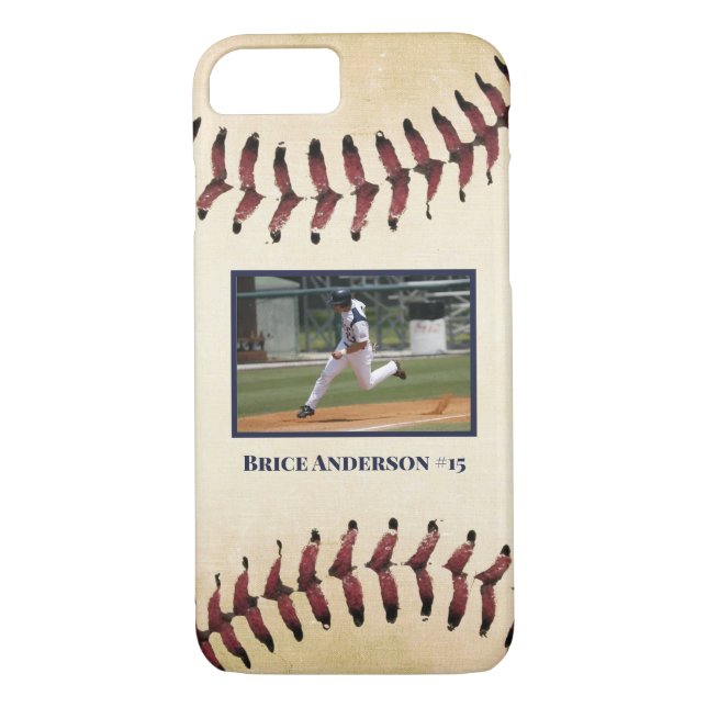 Baseball Laces Photo Rustic Case-Mate iPhone Case (Back)