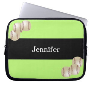 Baseball Laptop Computer Sleeve, Kiwi & Black Sleeve