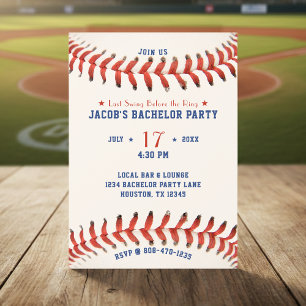 Baseball Last Swing Before the Ring Bachelor Party Invitation
