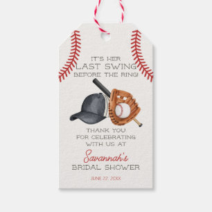 Baseball Last Swing Bridal Shower Favour Gift Tags