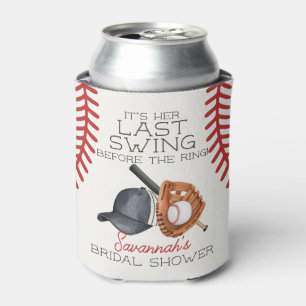 Baseball Last Swing Home Run Bridal Shower Favor Can Cooler