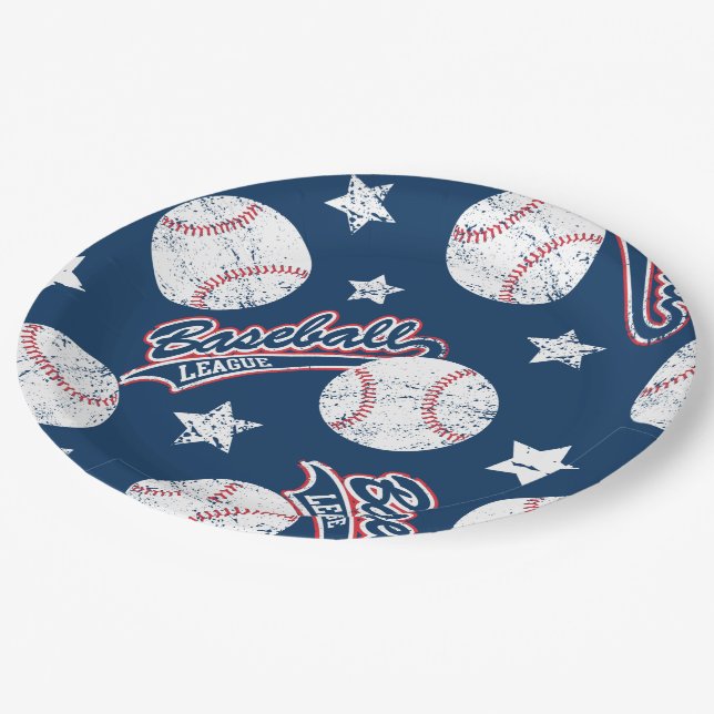 Baseball league paper plate (Angled)