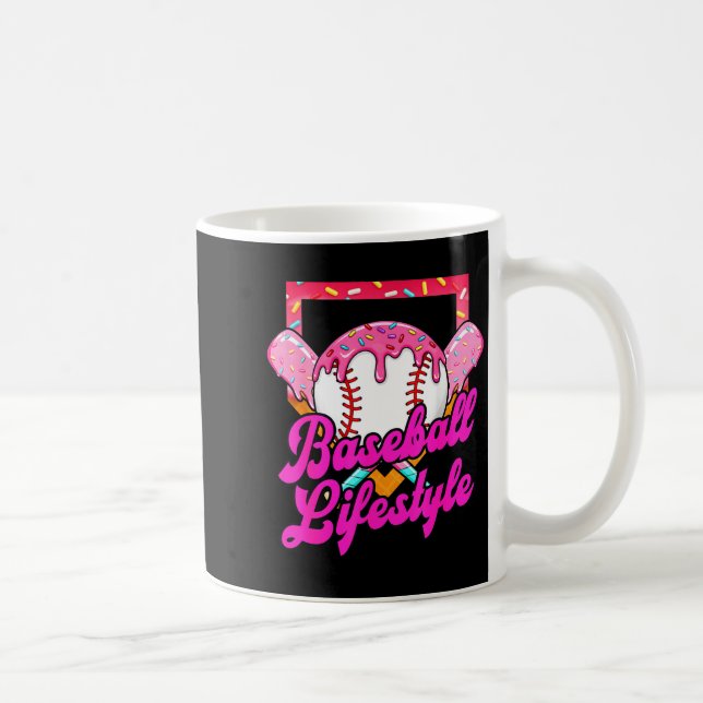 Baseball Life Lifestyle Home Plate Ice Cream Drip  Coffee Mug (Right)