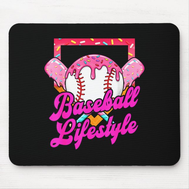 Baseball Life Lifestyle Home Plate Ice Cream Drip  Mouse Pad (Front)