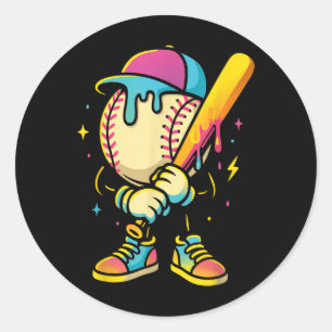 Baseball Lifestyle 101 Apparel Youth Baseball Drip Classic Round Sticker
