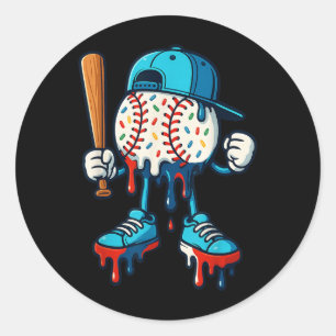 Baseball Lifestyle 101 Apparel Youth Baseball Drip Classic Round Sticker