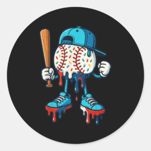 Baseball Lifestyle 101 Apparel Youth Baseball Drip Classic Round Sticker