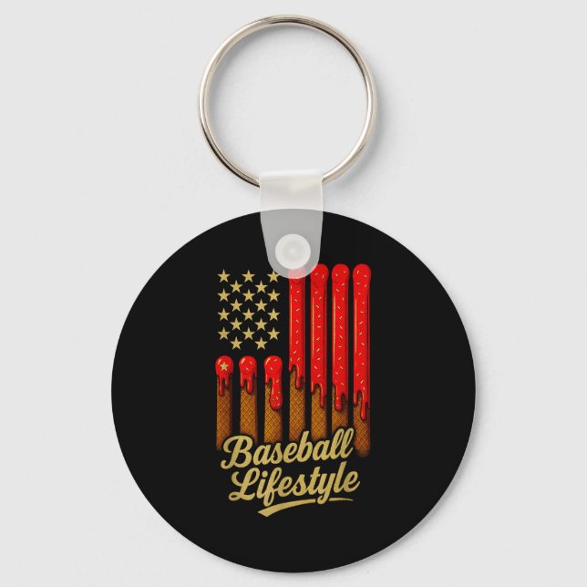 Baseball Lifestyle 101 Apparel Youth Baseball Drip Key Ring (Front)