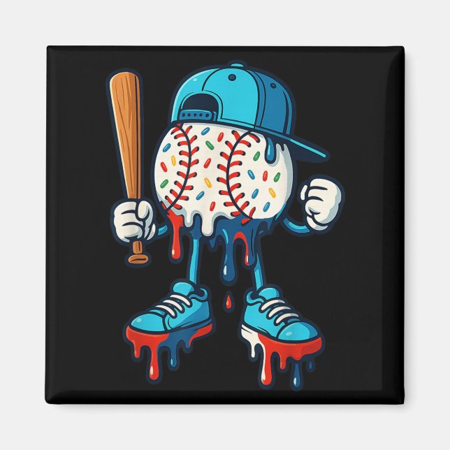 Baseball Lifestyle 101 Apparel Youth Baseball Drip Magnet (Front)