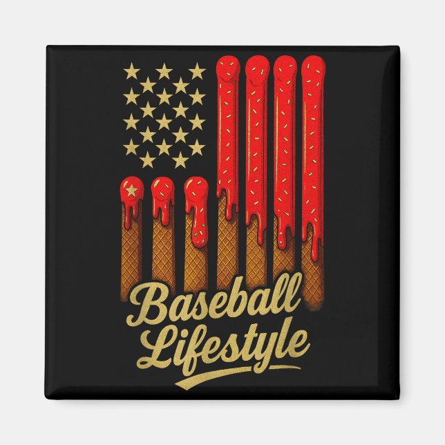 Baseball Lifestyle 101 Apparel Youth Baseball Drip Magnet (Front)