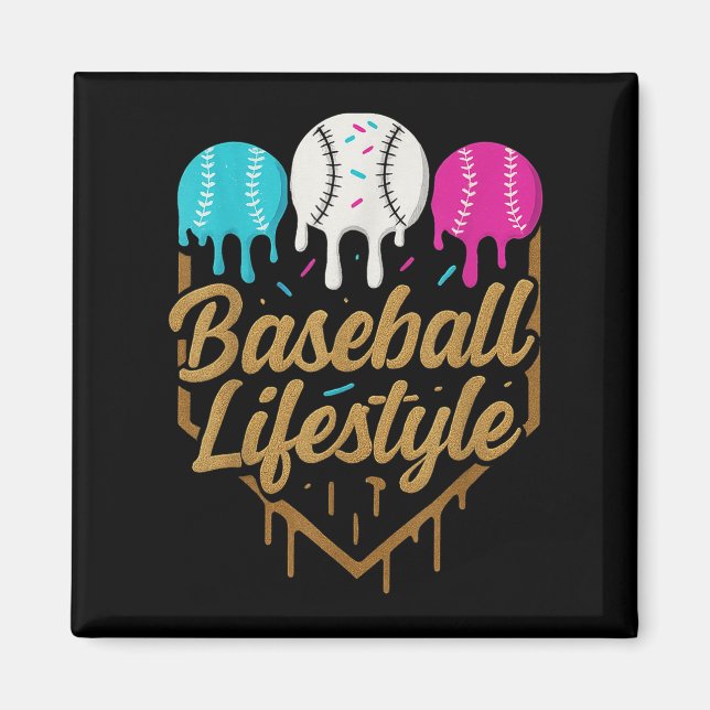 Baseball Lifestyle 101 Apparel Youth Baseball Drip Magnet (Front)