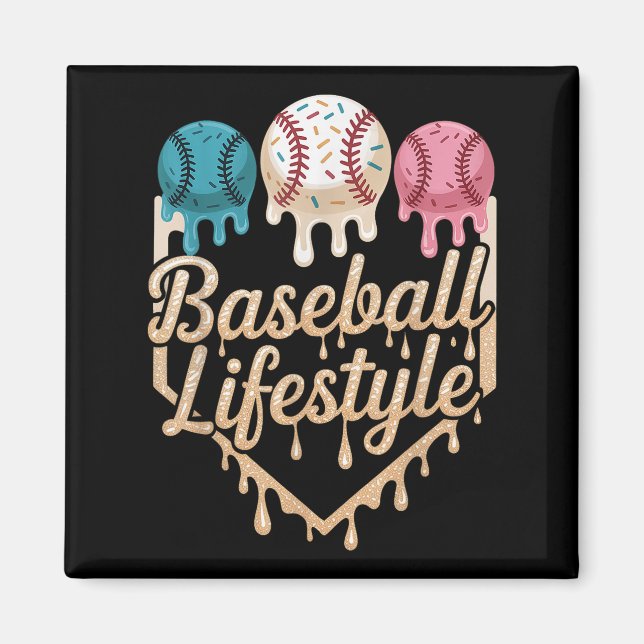 Baseball Lifestyle 101 Apparel Youth Baseball Drip Magnet (Front)
