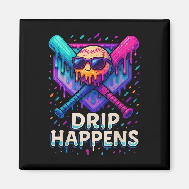 Baseball Lifestyle 101 Apparel Youth Baseball Drip Magnet (Front)