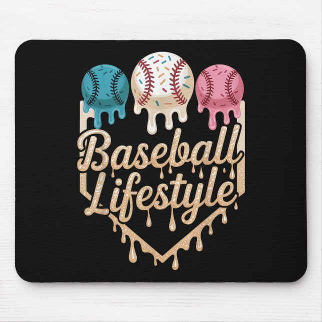 Baseball Lifestyle 101 Apparel Youth Baseball Drip Mouse Pad (Front)