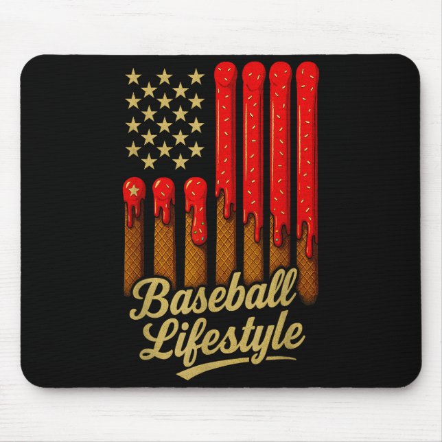 Baseball Lifestyle 101 Apparel Youth Baseball Drip Mouse Pad (Front)