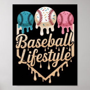 Baseball Lifestyle 101 Apparel Youth Baseball Drip Poster