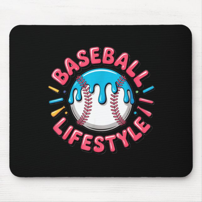 Baseball Lifestyle 101 Apparel Youth Drip Baseball Mouse Pad (Front)