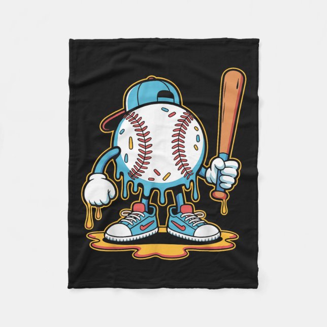 Baseball Lifestyle 101 Tee Youth Baseball Drip Ice Fleece Blanket (Front)