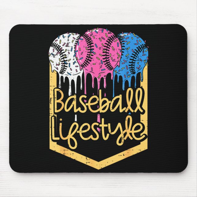 Baseball Lifestyle Ball Sprinkles Drip Boys Kids M Mouse Pad (Front)
