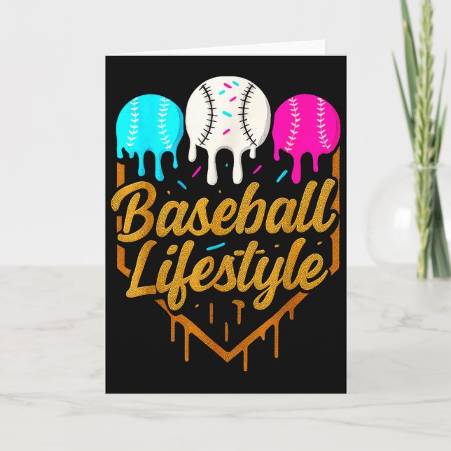 Baseball Lifestyle, Baseball Drip Icecream  Card (Front)