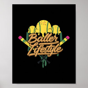 Baseball Lifestyle Home Plate Ice Cream Drip Men B Poster