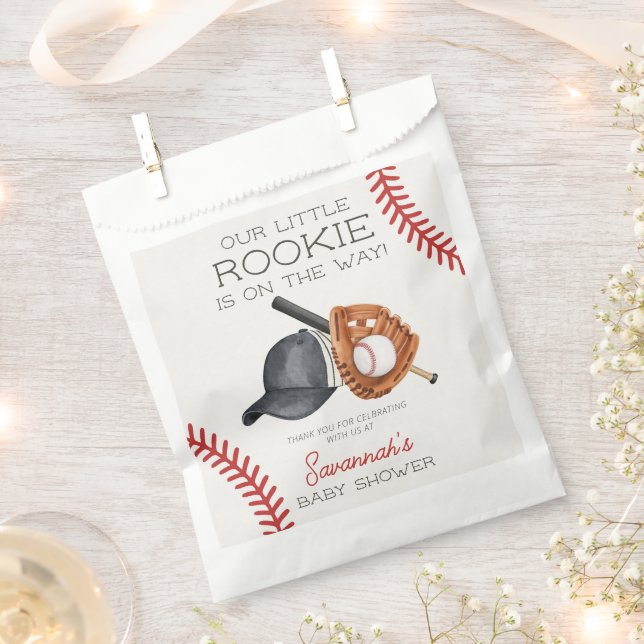 Baseball Little Rookie Home Run Baby Shower Favour Bag (Clipped)