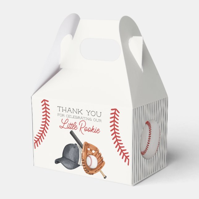 Baseball Little Rookie Home Run Birthday Party Favour Box (Front Side)