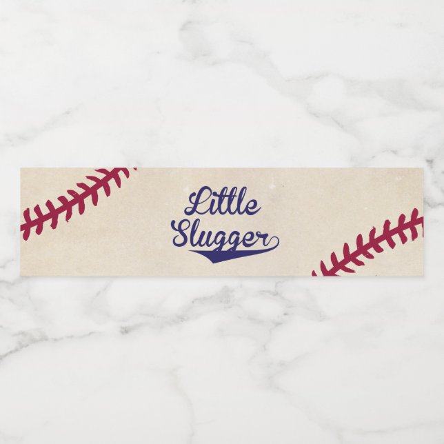 Baseball "Little Slugger" Water Bottle Labels (Single Label)