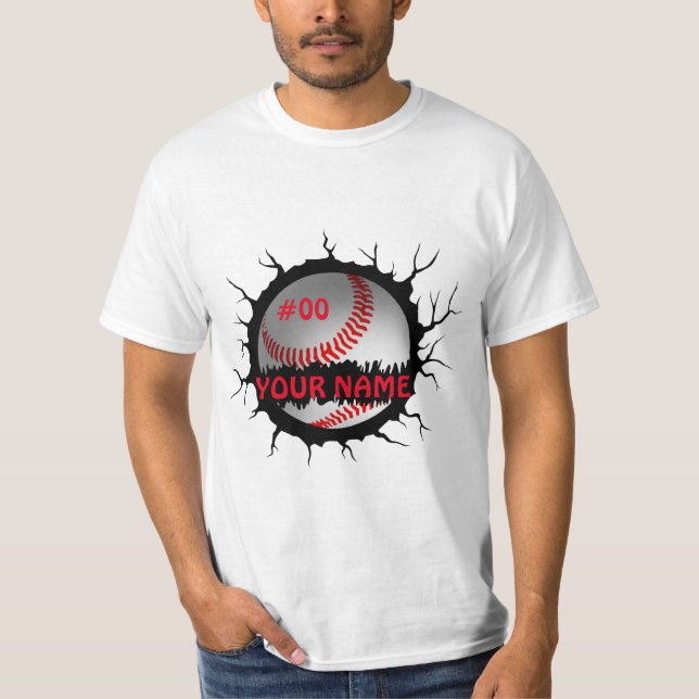 Baseball Logo, Baseball Custom Name, Baseball Gift T-Shirt (Front)
