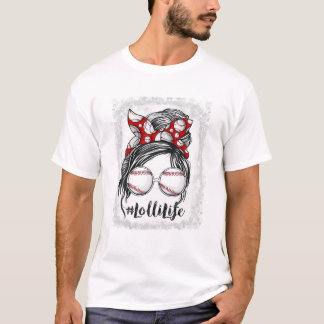 Baseball Lolli Life Messy Bun  T-Shirt