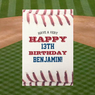 Baseball Look Add Your Name and Year Birthday Card