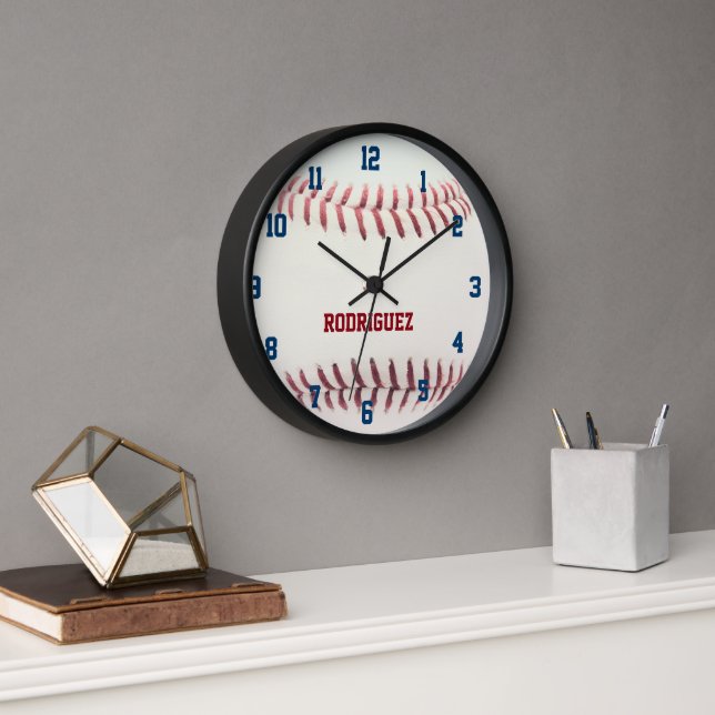 Baseball Look Personalised Wall Clock (Office)