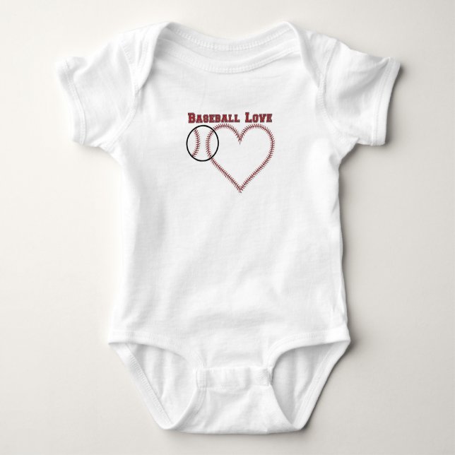 Baseball Love Baby Bodysuit (Front)