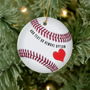 Baseball Love Christmas Ceramic Ornament