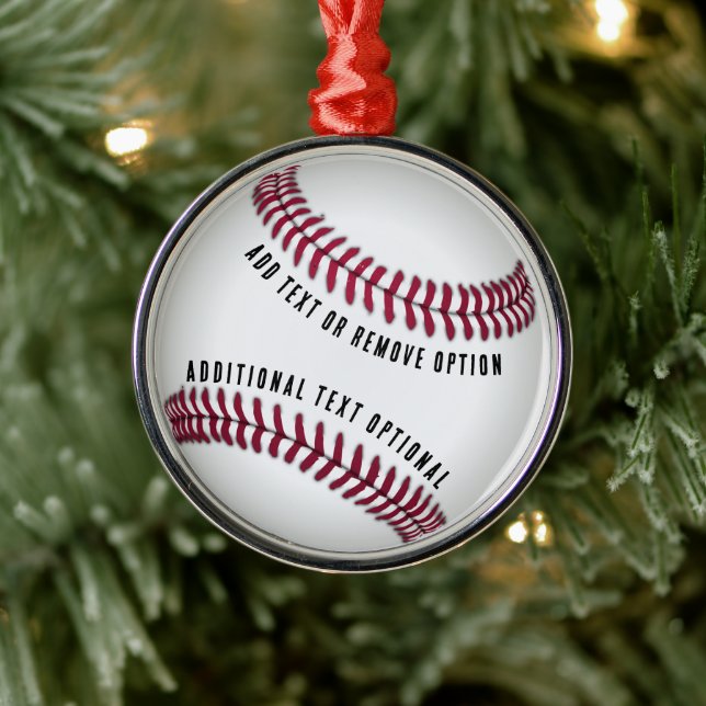 Baseball Love Christmas Metal Ornament (Tree)