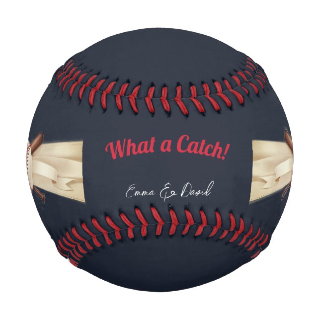 Baseball Love Dark Navy Sports Wedding Baseball (Front)