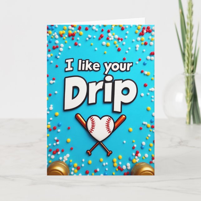 Baseball Love Drip Card (Front)