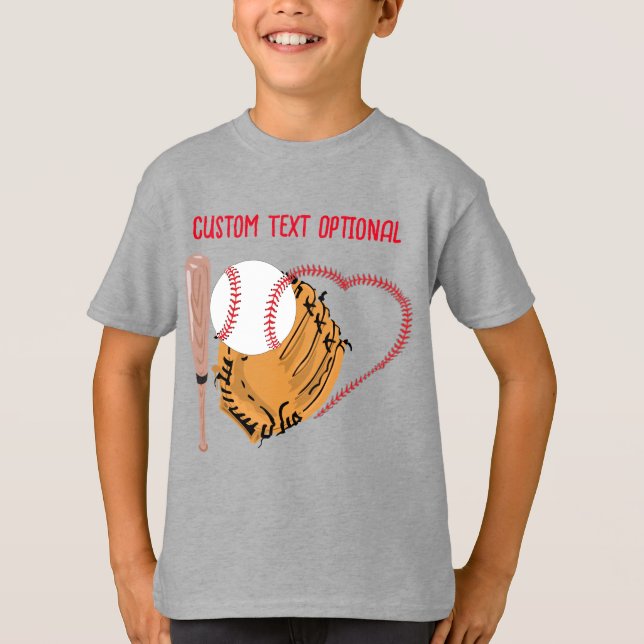 Baseball Love, Glove and Bats T-Shirt (Front)
