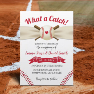 Baseball Love Sports Theme Summer Wedding Invitation