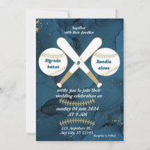 Baseball love sports Theme Wedding Invitations