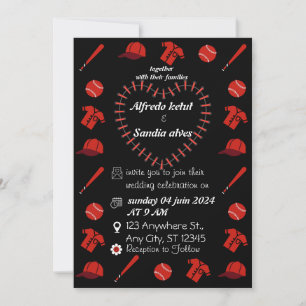 Baseball  love sports Theme Wedding Invitations