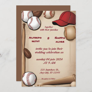 Baseball  love sports Theme Wedding Invitations