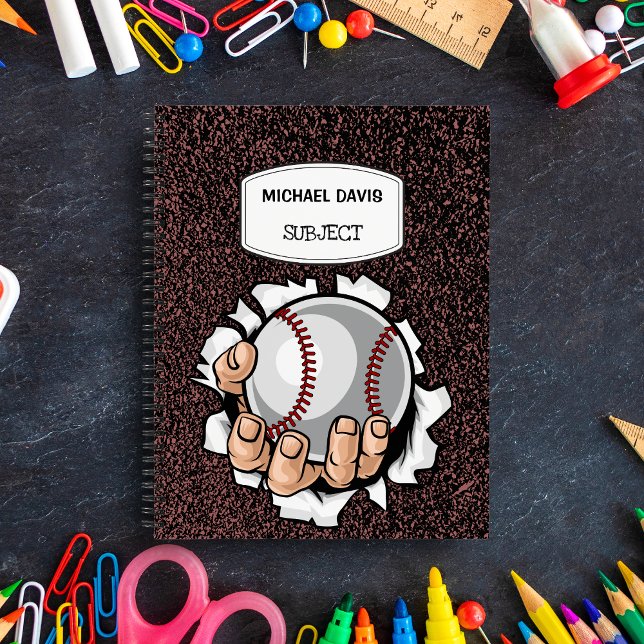 Baseball Lover Custom Personalised Spiral Notebook (Creator Uploaded)
