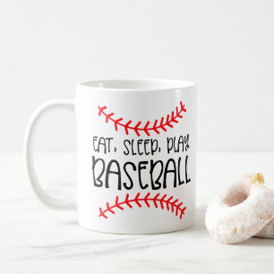 Baseball Lover Eat Sleep Play Mom Dad Softball Coffee Mug