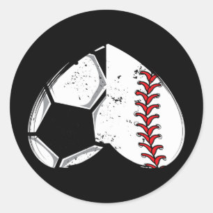 Baseball Lover Heart Soccer Player Gift Team Coach Classic Round Sticker